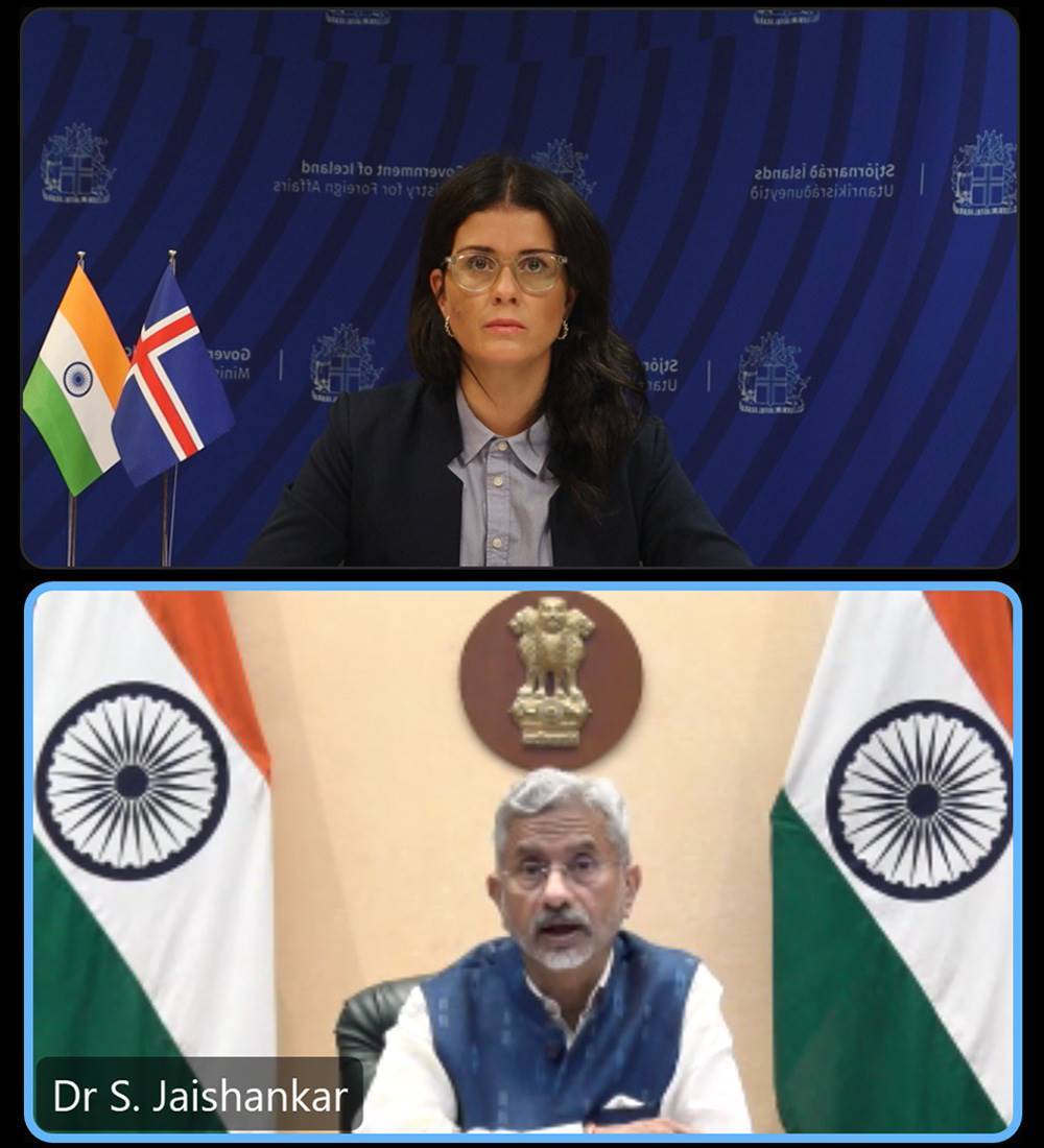 Foreign Minister of Iceland and  External Affairs Minister of  India - mynd