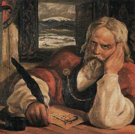 Snorri Sturluson. Painting by Haukur Stefánsson from 1930. - mynd
